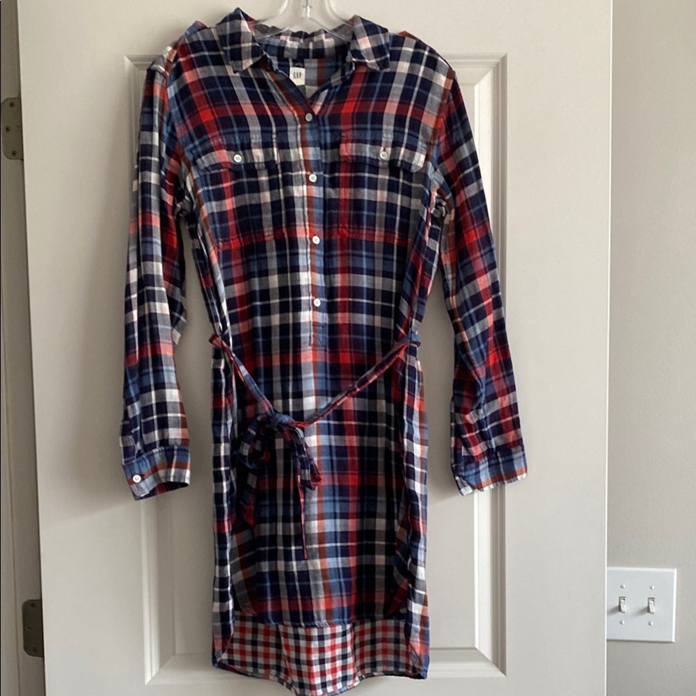 GAP Multicolor Plaid Shirt Dress